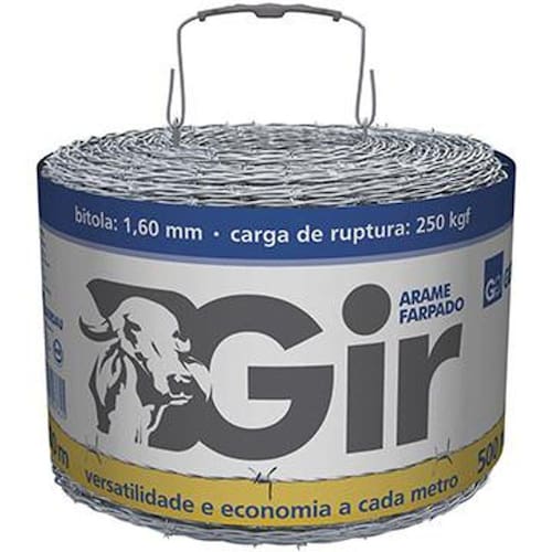 Arame Farpado Gerdau Gir Fio 1,6mm 250Kgf 500m Menor preço em Arame Farpado Gerdau Gir Fio 1,6mm 250Kgf 500m