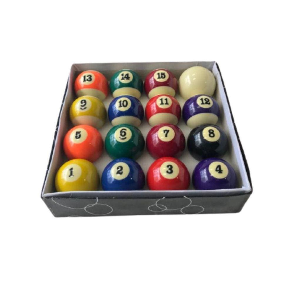 Kit Jogo De Bola Sinuca Para Bilhar / Snooker 54mm Numeradas