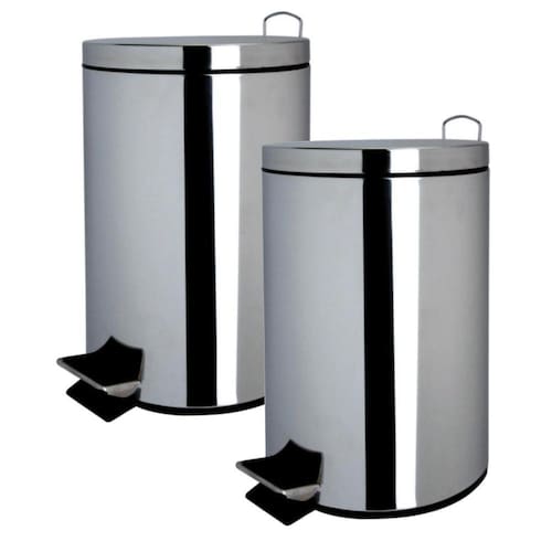Kit com 2 Lixeiras Inox 5 Litros Menor preço em Kit com 2 Lixeiras Inox 5 Litros