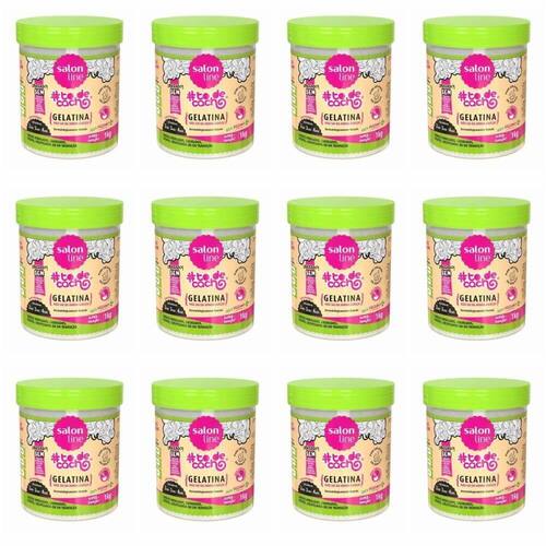 Salon Line To De Cacho Gelatina Super Fixacao 1kg Kit C 12 Ponto