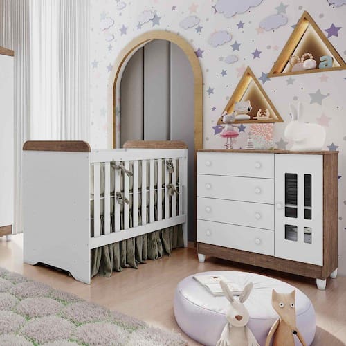 Quarto de Bebê Cômoda 4 Gavetas com Porta Ariel Berço 3 em 1 Gabrielle Br Amadeirado Carolina Baby é ruim? Quarto de Bebê Cômoda 4 Gavetas com Porta Ariel Berço 3 em 1 Gabrielle Br Amadeirado Carolina Baby é boa?