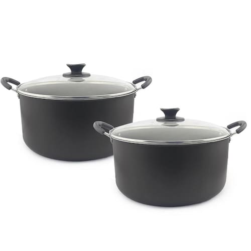 Kit com 2 Caçarolas Anti Aderente Com Tampa de Vidro 28cm / 30cm Tamanho Grande Menor preço em Kit com 2 Caçarolas Anti Aderente Com Tampa de Vidro 28cm / 30cm Tamanho Grande