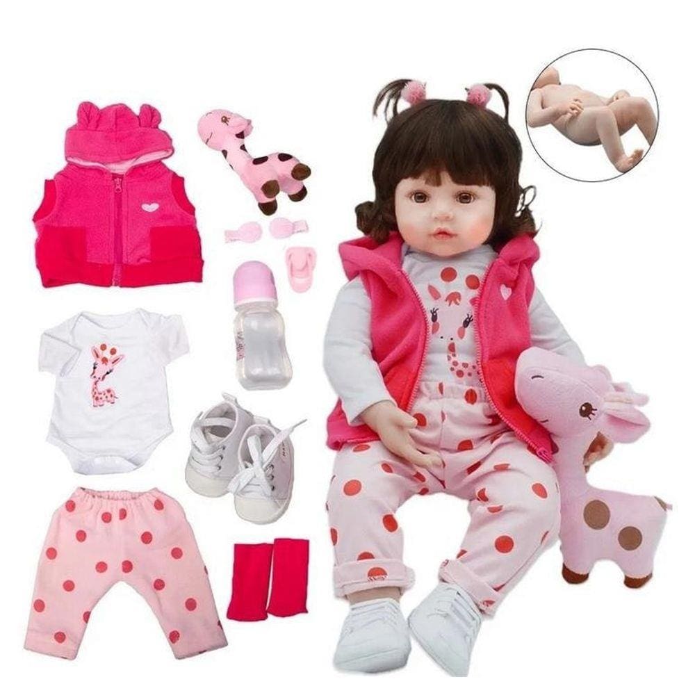 Boneca Bebe Reborn Silicone Girafinha Girafa Original Menina