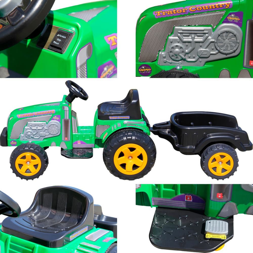 Carrinho Infantil Passeio De Pedal Trator Fendt - Com Caçamba - Biemme -  Verde