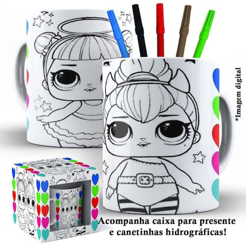 Caneca de Polímero 325ml Para Colorir | Ponto