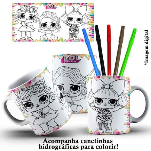 Caneca para Colorir Presente para as | Ponto