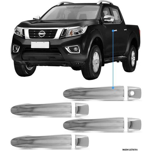 Aplique Maçaneta Cromado Sem Furo Nissan Frontier 2017 2018 2019 2020 2021 4 Peças Menor preço em Aplique Maçaneta Cromado Sem Furo Nissan Frontier 2017 2018 2019 2020 2021 4 Peças