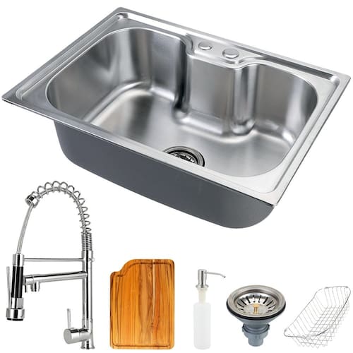 Cuba Para Cozinha Gourmet Pia Aço Inox Com Acessórios Tábua De Corte Nawa 50 cm E Torneira Gourmet Munim Pingoo.casa Menor preço em Cuba Para Cozinha Gourmet Pia Aço Inox Com Acessórios Tábua De Corte Nawa 50 cm E Torneira Gourmet Munim Pingoo.casa