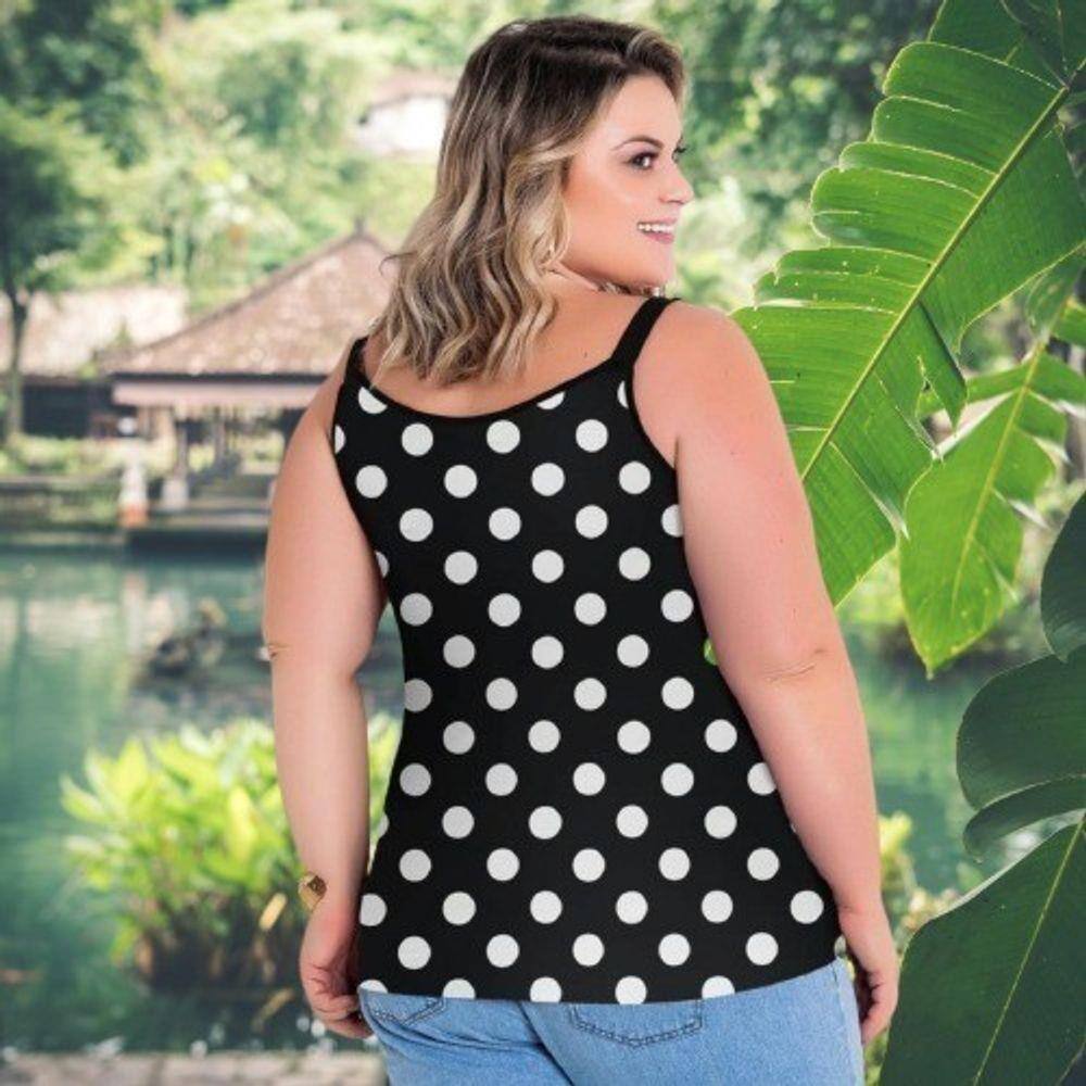 blusa de alcinha de bolinha