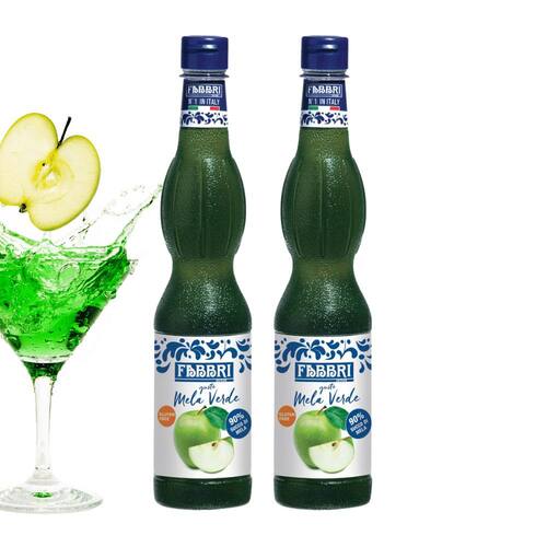 Kit 2 Xarope Para Soda Italiana Drinks Gin Bar Fabbri Maça Verde 560 ml