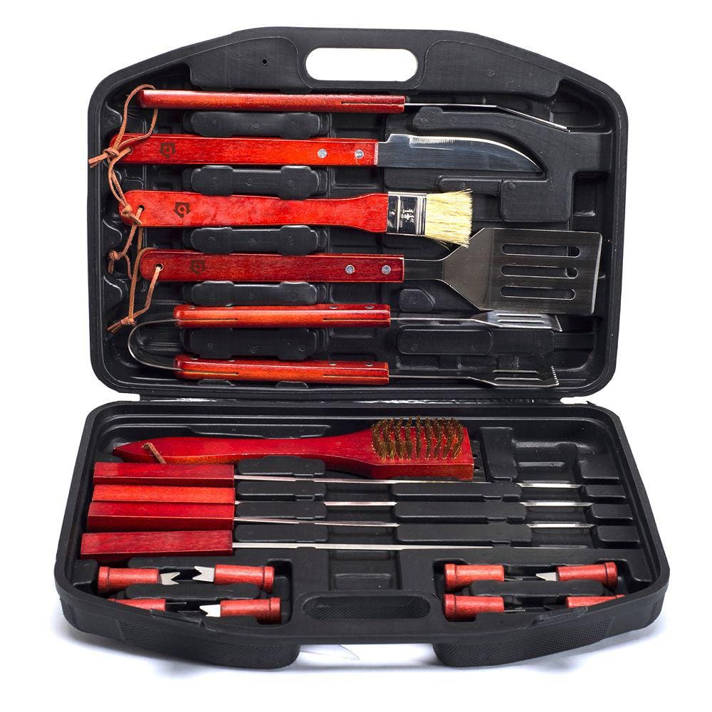 Kit Churrasco Bela Home Maleta Marrom com 18 peças