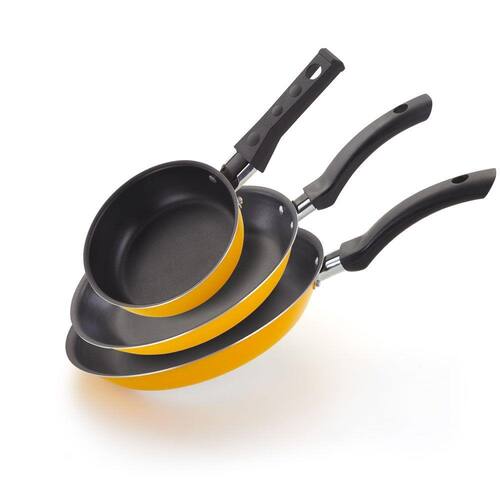 Kit frigideiras francesas 18 e 24 e frigideira Ovo 14 Antiaderente - Amarelo é ruim? Kit frigideiras francesas 18 e 24 e frigideira Ovo 14 Antiaderente - Amarelo é boa?