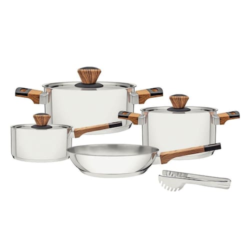 Jogo de Panelas Tramontina Brava Aço Inox Acabamento Efeito Amadeirado 4 Peças + Pegador de Massa Menor preço em Jogo de Panelas Tramontina Brava Aço Inox Acabamento Efeito Amadeirado 4 Peças + Pegador de Massa