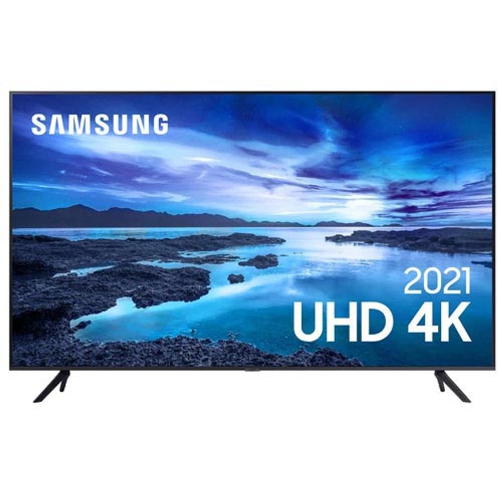 Samsung Smart TV UHD 4K 75" com Processador Crystal 4K, Controle Único, Alexa Built in e Wi-Fi - UN75AU7700GXZD