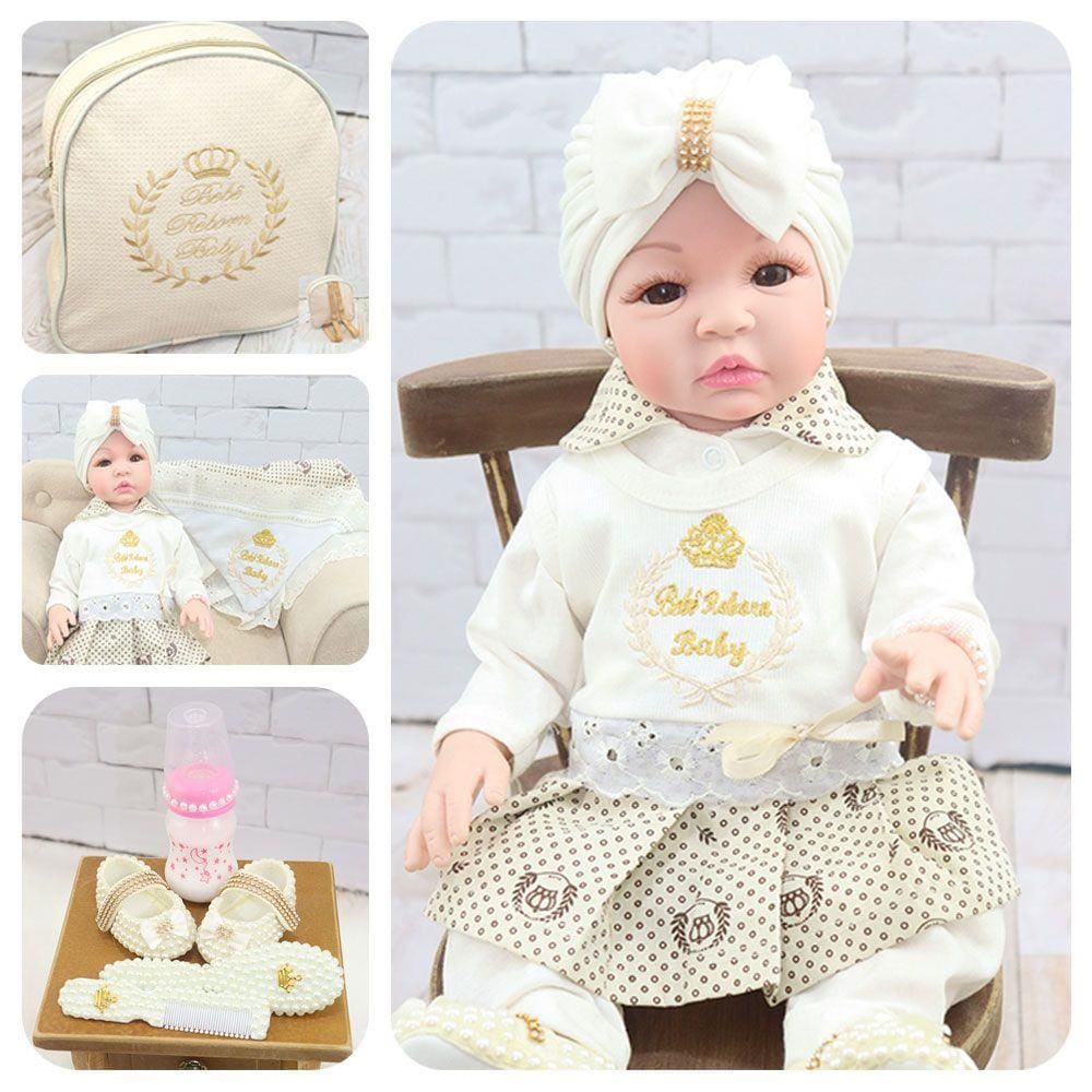 Boneca Bebe Reborn Loira Vestido Realista Original com Bolsa - ShopJJ -  Brinquedos, Bebe Reborn e Utilidades