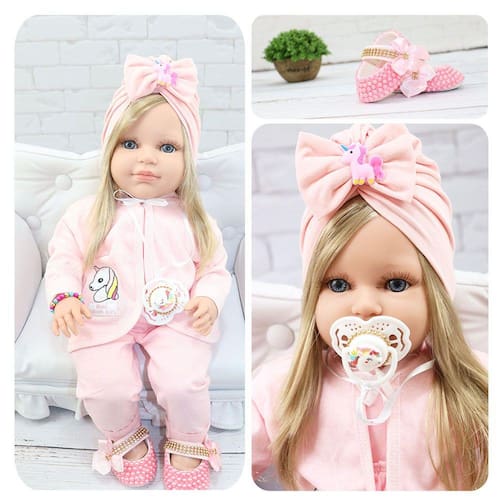 Boneca Bebê Reborn 100% Silicone Realista Linda 13 Itens - USA Magazine