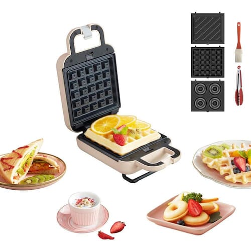 Liven C2 Single Mini Waffle Maker, Sandwich Maker,Donuts Maker 3em1