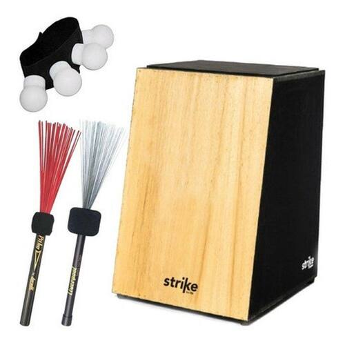 Kit Cajon Fsa Inclinado Eletroacústico Strike Sk2000 Natural Ponto