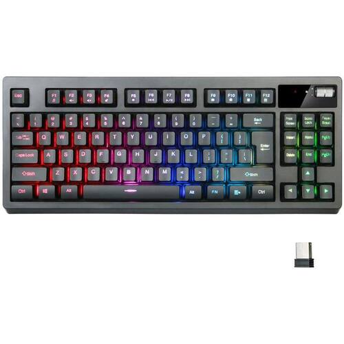 ZJFKSDYX Teclado de jogos sem fio, RGB Retroiluminado 2.4G Suporte à ...