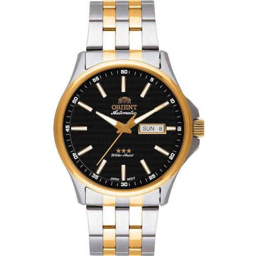imagem-Relogio Masculino Orient Prateado Dourado Automatico 469TT043F-P1SK