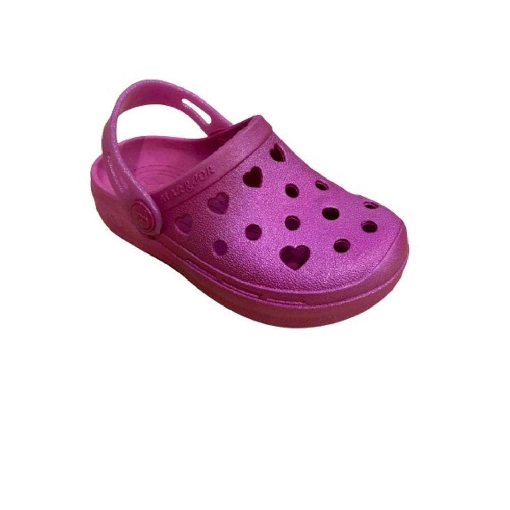 Sandália Crocs Infantil Menina Metalizado Coração com Glitter Mar E Cor  195-0005 | Ponto