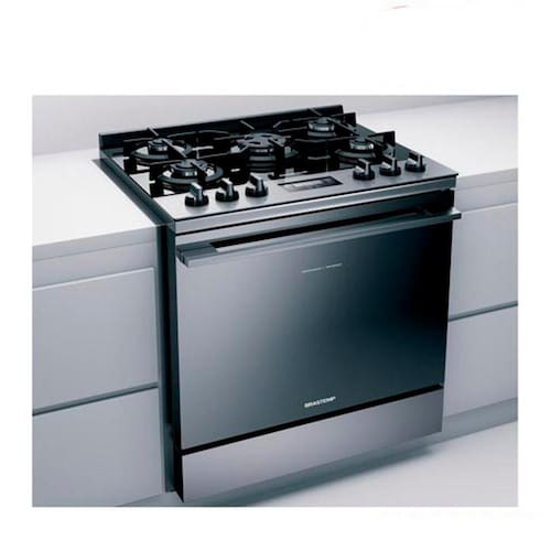 Fogão Brastemp 5 Bocas de Embutir Inox com Mesa de Vidro e Touch Timer com Autodesligamento Menor preço em Fogão Brastemp 5 Bocas de Embutir Inox com Mesa de Vidro e Touch Timer com Autodesligamento