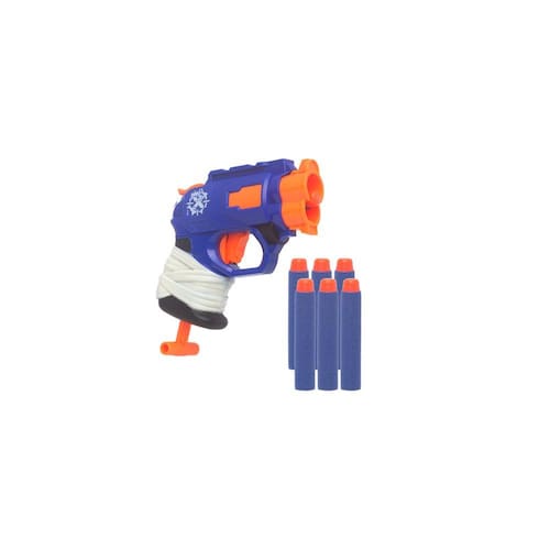 Pistola Tipo Nerf Mini Atiradora Azul 6 Dardos Hero Baby Style