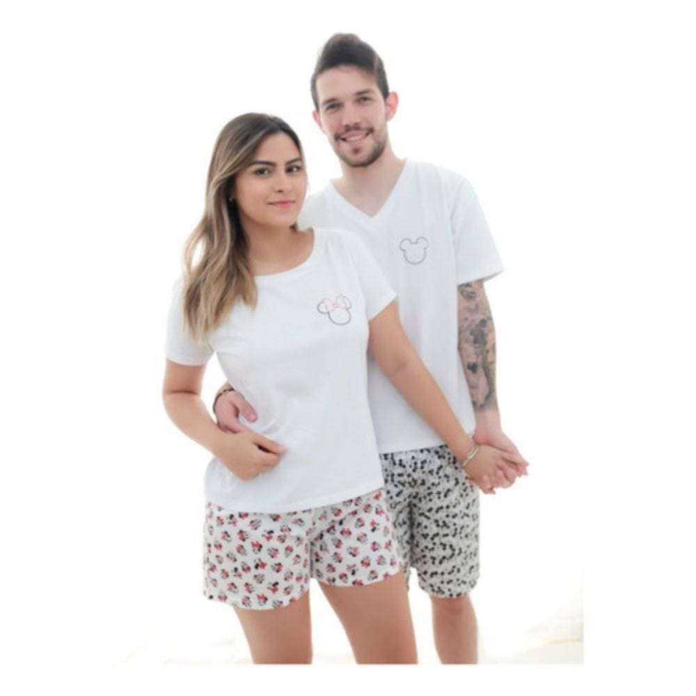 Kit 02 Pijamas Casal Verão Mickey | Ponto