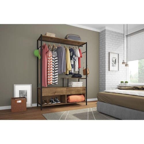 Guarda-Roupa Closet Modulado Barcelona Demolição - Marrom