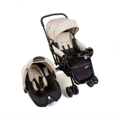 Travel System Reverse Cosco - Bege Rajado Menor preço em Travel System Reverse Cosco - Bege Rajado