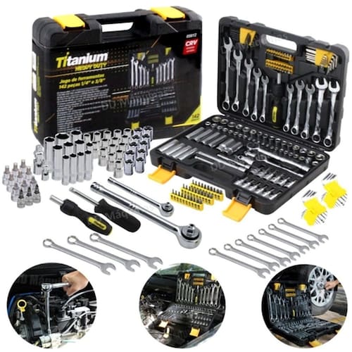 Kit de Ferramentas com 142 peças Titanium 05612 Menor preço em Kit de Ferramentas com 142 peças Titanium 05612