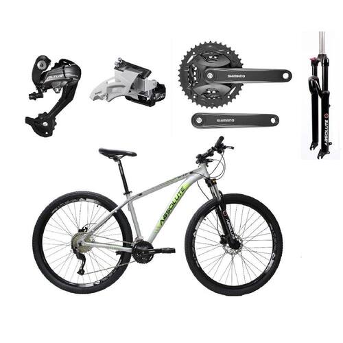 Bicicleta aro 29 Absolute Wild 27v Câmbios Shimano Altus Freios Hidráulicos Cabeamento Interno - Prata/Verde é boa?