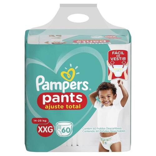 Fralda Descartável Pampers Ajuste Total XXG 60 Unidades Menor preço em Fralda Descartável Pampers Ajuste Total XXG 60 Unidades