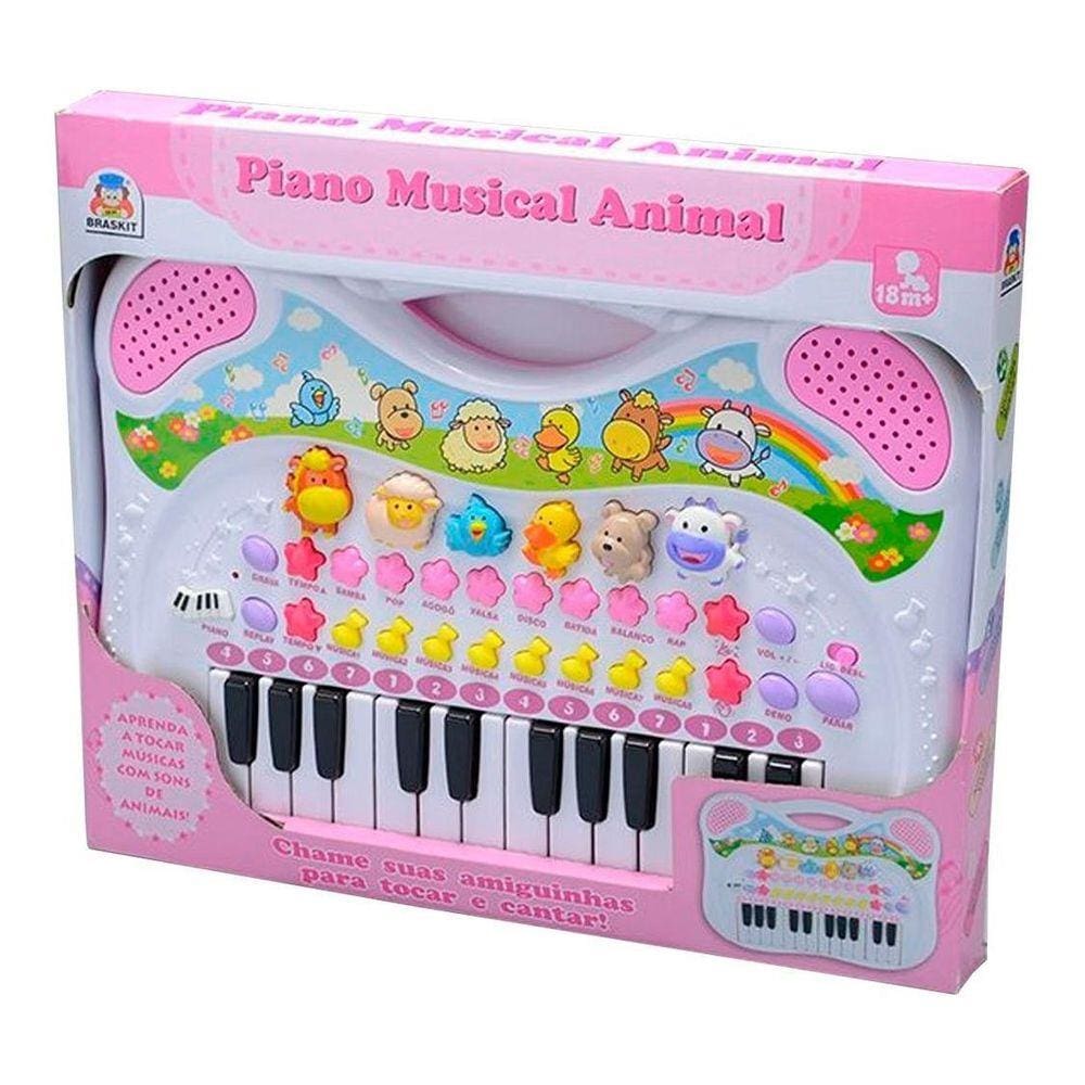 Piano Brinquedo Infantil Musical Teclado Pedagógico Branco