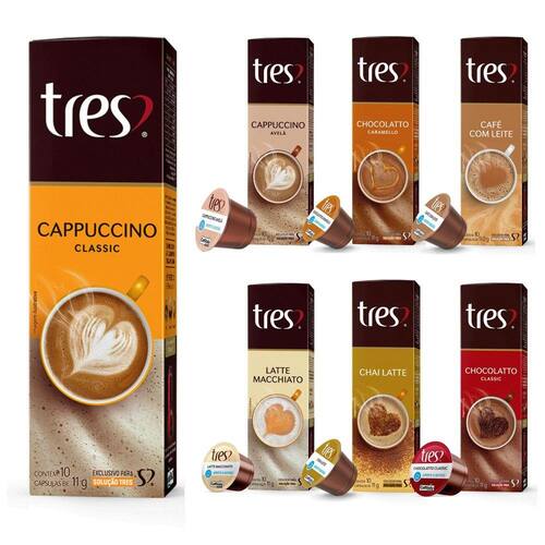 Kit 120 Cápsulas 3 Corações Bebidas Cremosas - 7 Sabores Menor preço em Kit 120 Cápsulas 3 Corações Bebidas Cremosas - 7 Sabores