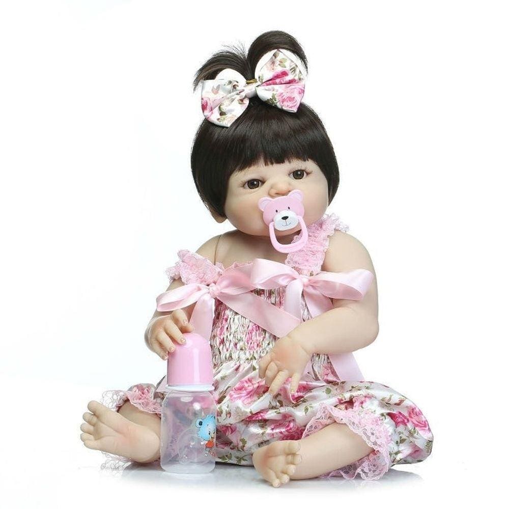 Boneca Reborn Bebê Neném Realista Menina Real 12 Itens 55cm em