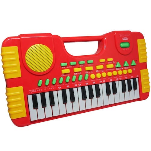 Piano Teclado Infantil com 31 Teclas, Banco, Microfone e Modo