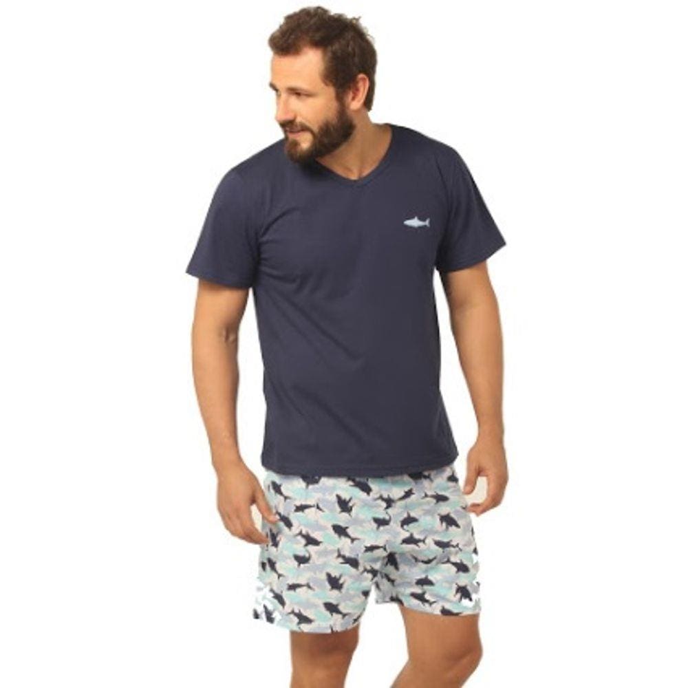 Pijama Curto Masculino Arazul - Zeus DeMillus | Ponto