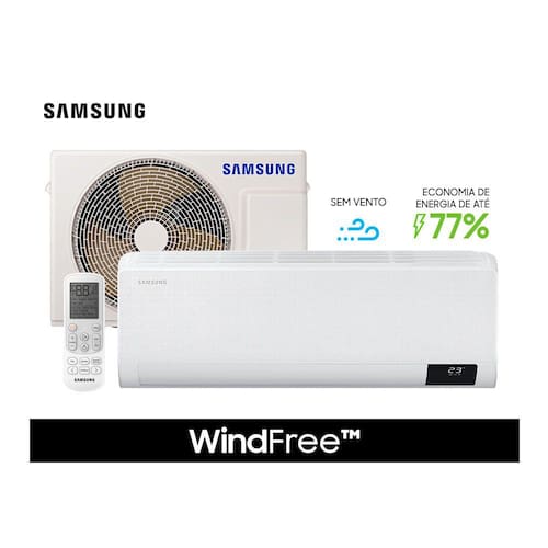 Ar Condicionado Split Inverter Samsung WindFree Sem Vento 9.000 BTU/h Frio Monofásico AR09AVHABWKNAZ – 220 Volts