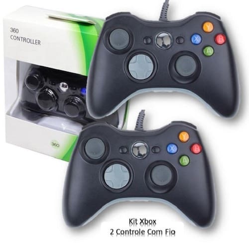 Controle Video Game Xbox 360 Com Fio Joystick Xbox360 E Pc