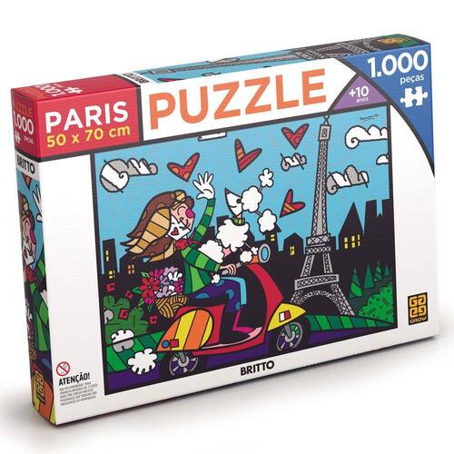 Quebra-Cabeça - Romero Britto - Paris - 1000 Peças - Grow Menor preço em Quebra-Cabeça - Romero Britto - Paris - 1000 Peças - Grow