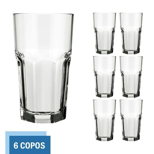 Copo De Vidro Casual 360ml 06 Unidades em PromoçãoBRASASHOP