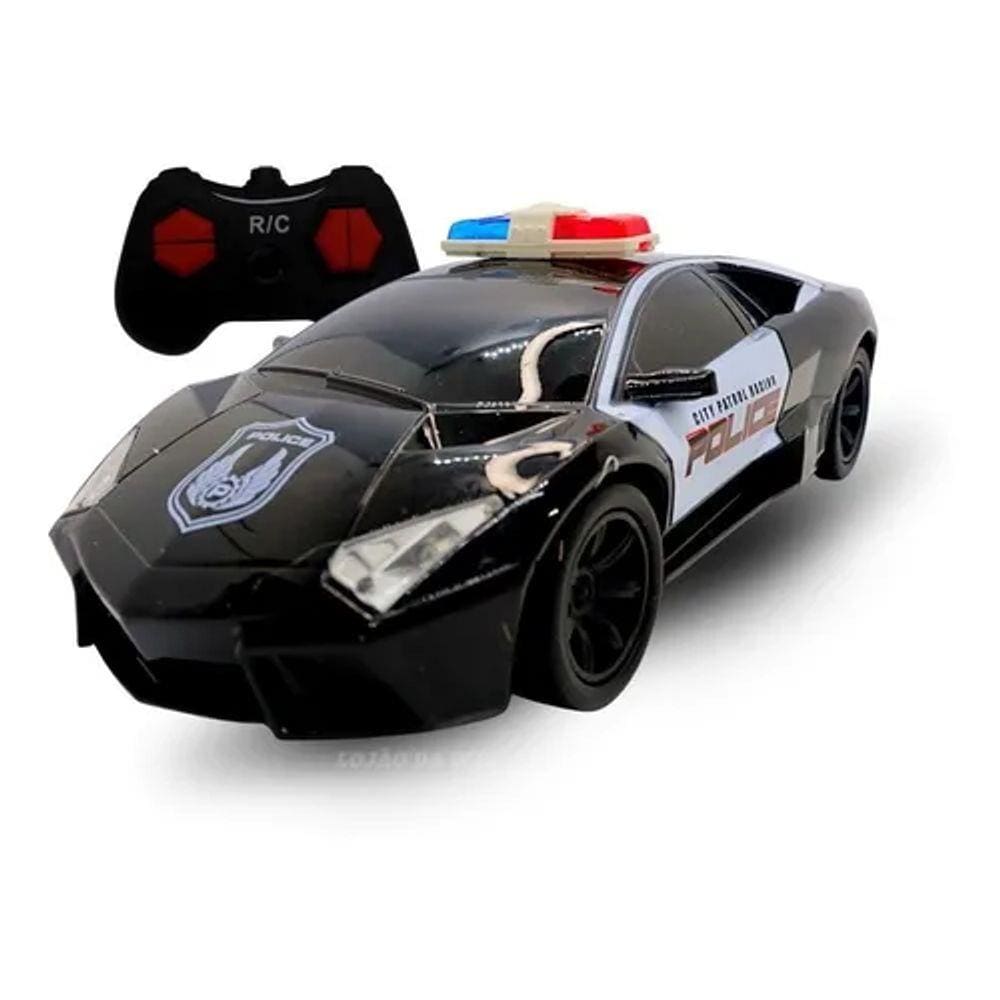 Carro Carrinho Policia Controle Remoto Brinquedo Com Luz