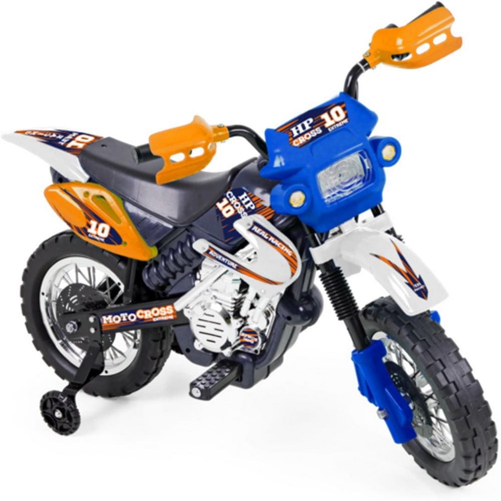 Mini Moto Cross Elétrica 6v Infantil Triciclo Bateria Bivolt - Verde