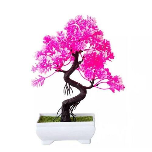 Vaso Planta Artificial Pink Bonsai Flores | Ponto