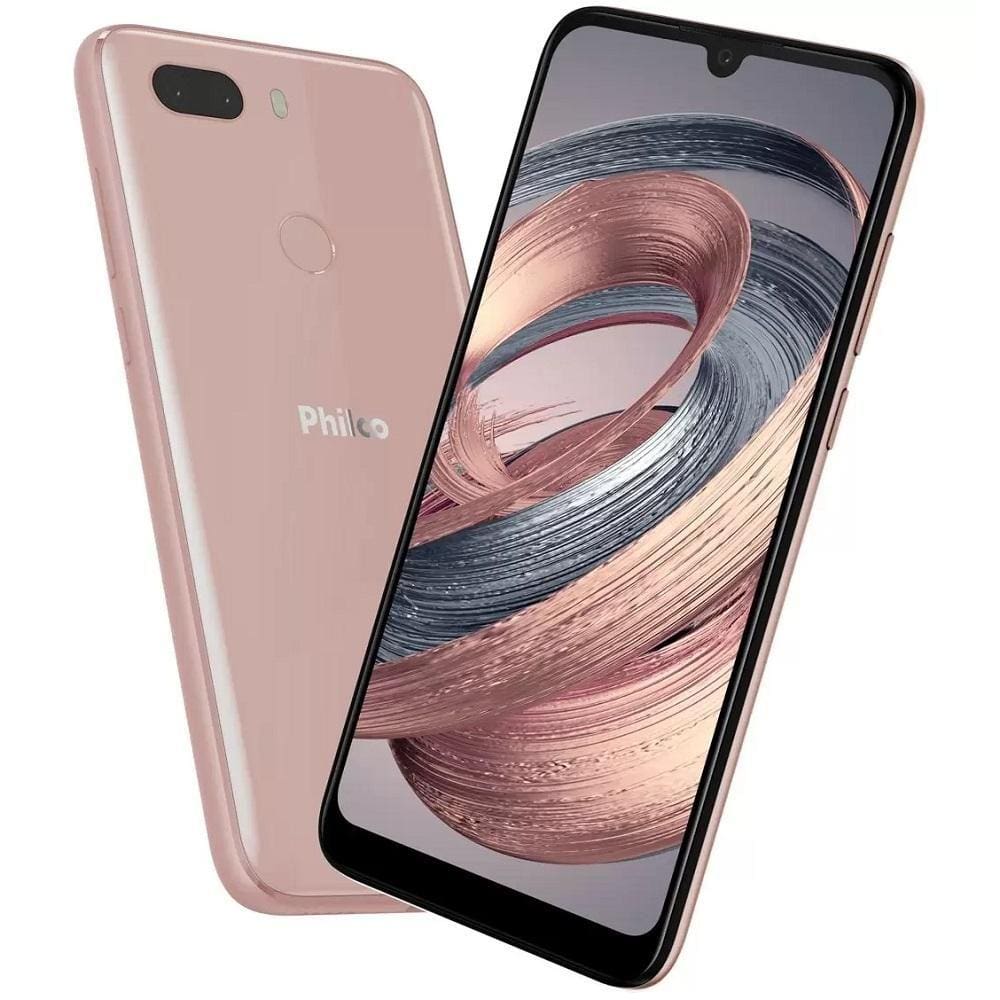 Smartphone Philco Hit P12 - 128GB 4GB RAM Octa-core Dual SIM Tela 6,52" HD+ - Rose Gold