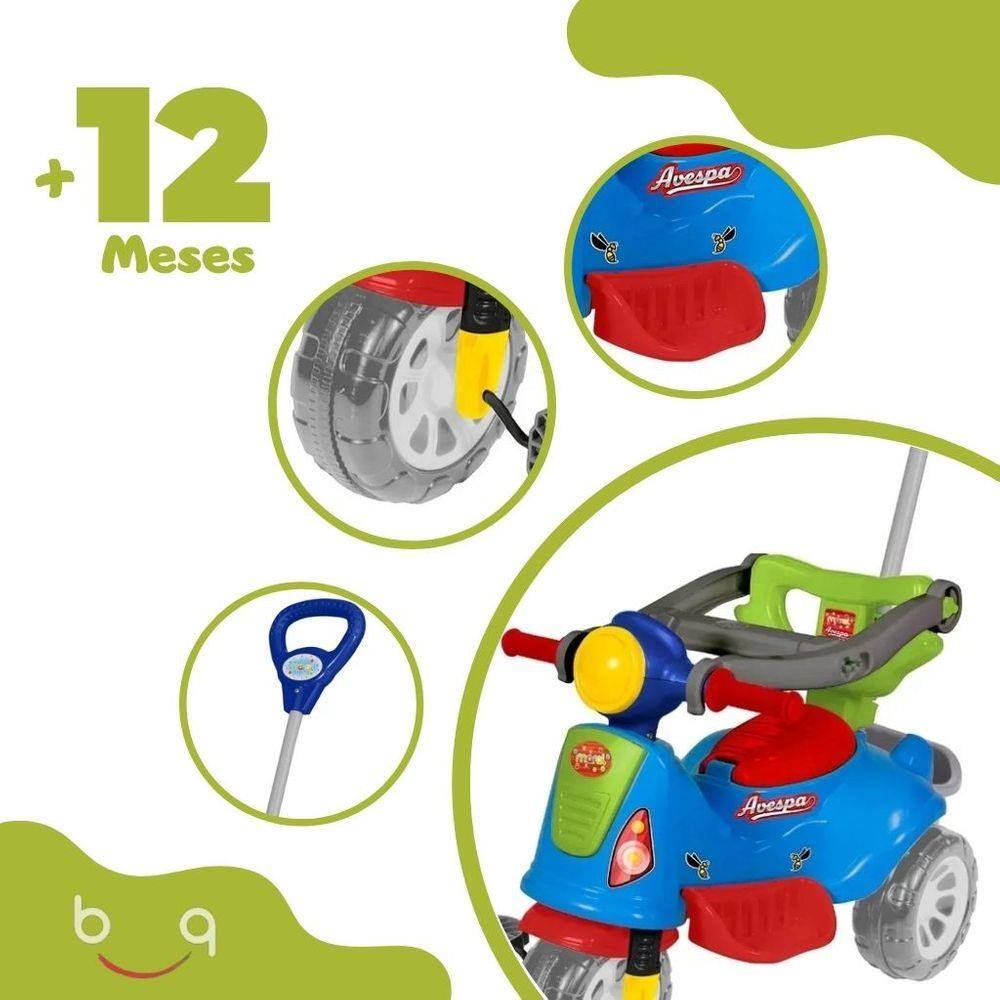 Triciclo Moto Infantil Passeio/Pedal Avespa - Maral Colorido