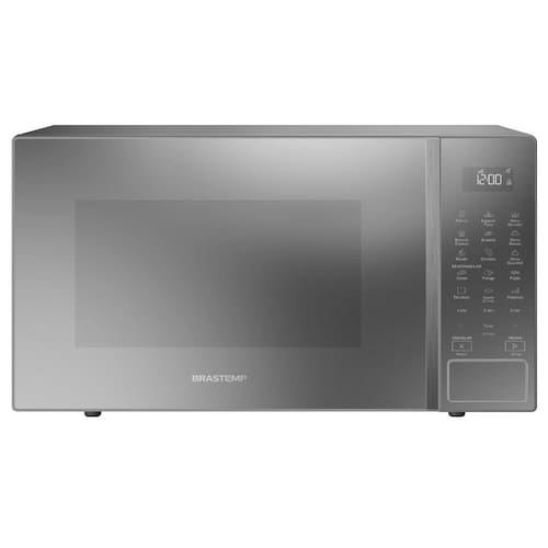 Micro-ondas Brastemp 32 Litros cor cinza espelhado com Menu Gourmet - BMS46AR