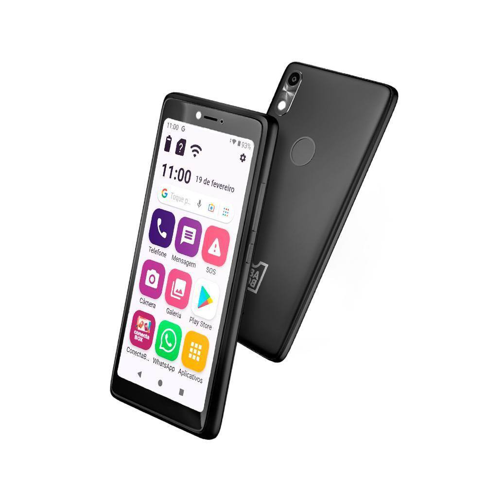 Celular com WhatsApp que possui curso de inclusão digital ObaSmart Conecta Obabox