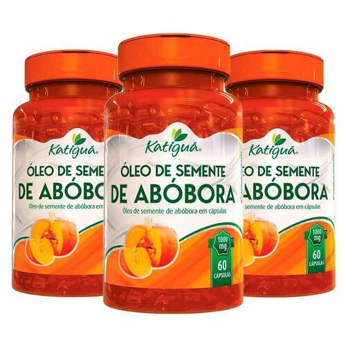 Menor preço em Kit 3 Óleo De Semente De Abóbora - 60 Cápsulas - Katiguá